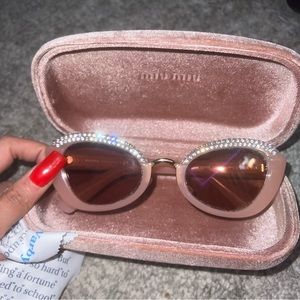 MIU MIU (MU05WS) Pink Women’s Butterfly Sunglasses